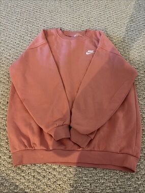 Nike Dusty Rose Pullover Sweatshirt with White Swoosh